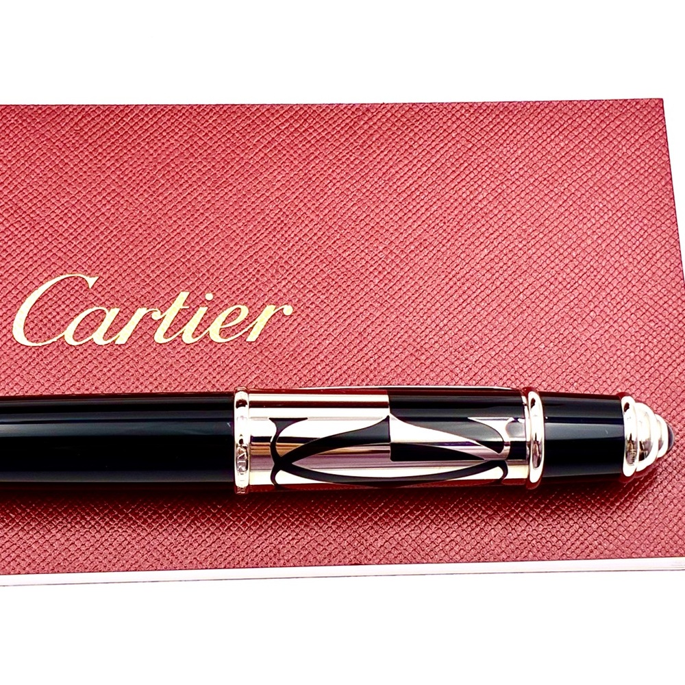 Cartier Vintage Black and Silver Luxury Pen - Picture 2 of 7